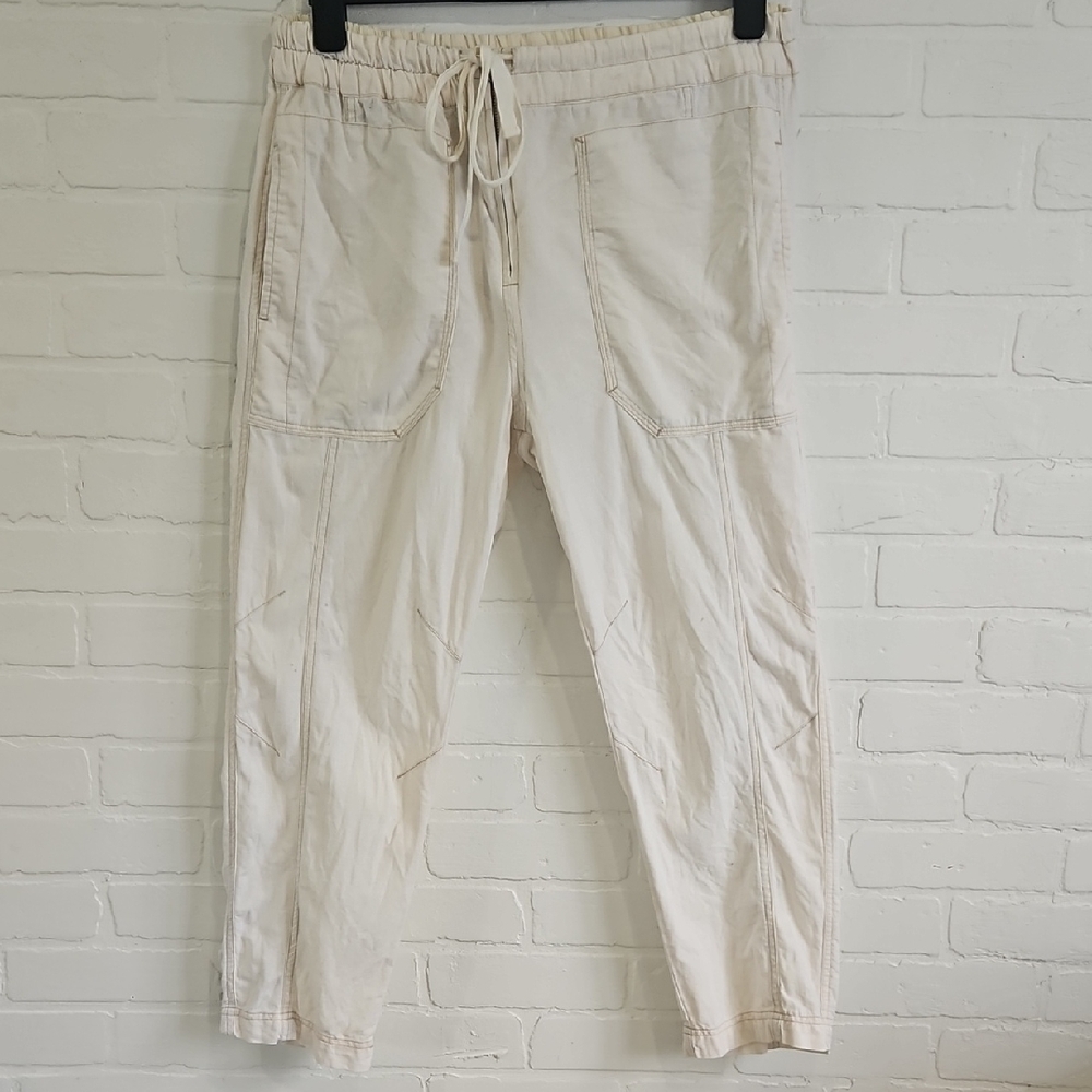 Free People Cream Ankle Pants